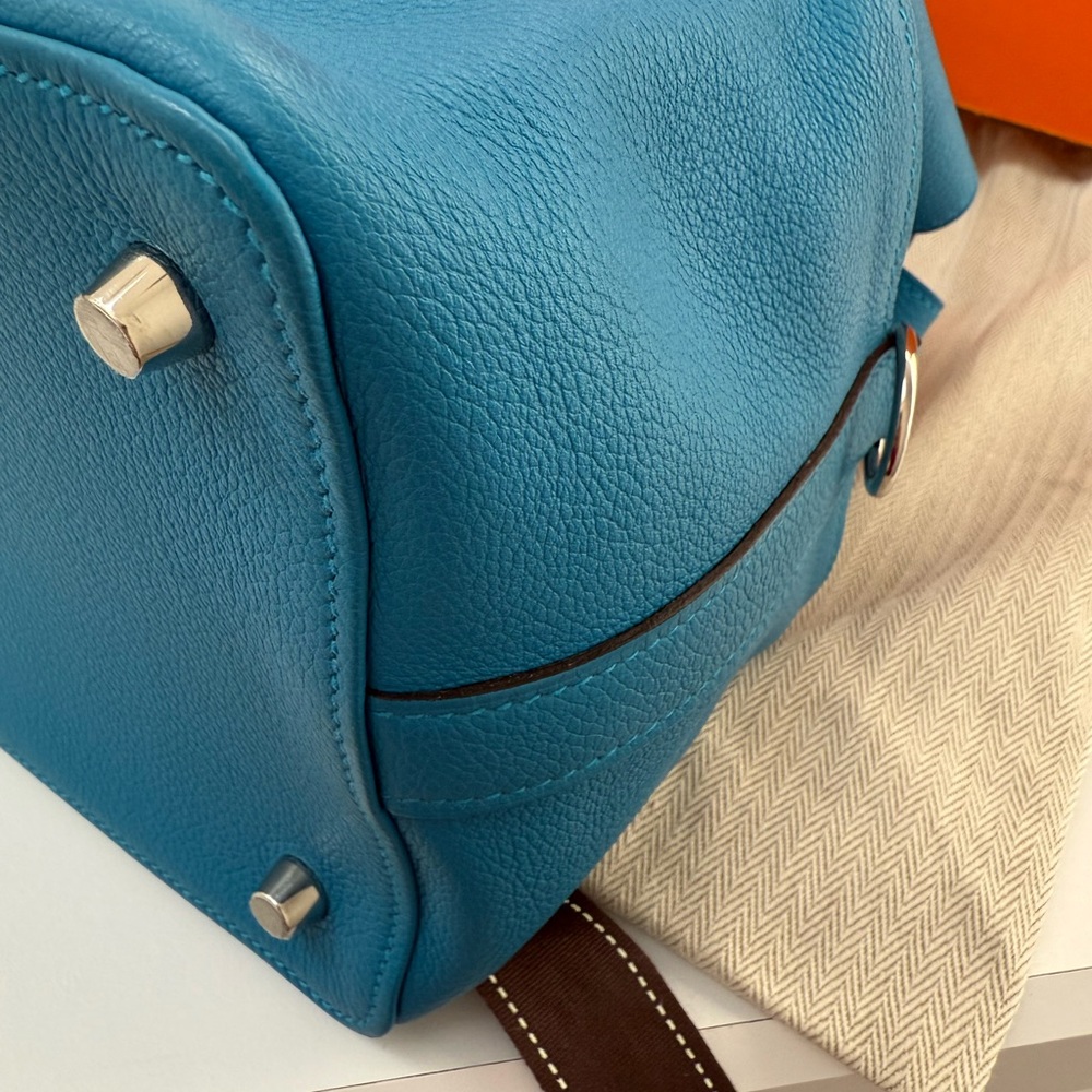 New Hermès Toolbox 20 Bleu Swift Leather Full Set Palladium Hardware Bag - Picture 11 of 16